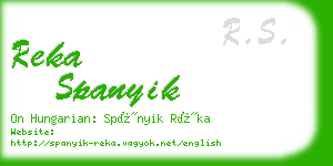 reka spanyik business card